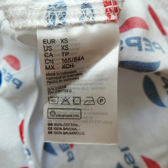 Pepsi Retro White Shirt XSmall NWOT - Picture 6 of 6